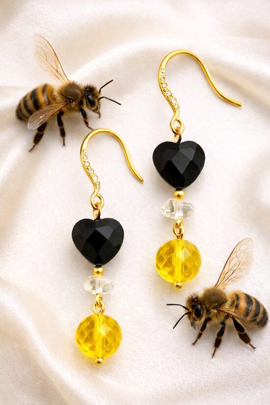 Dabīgo akmeņu auskari "Medus Simfonija"